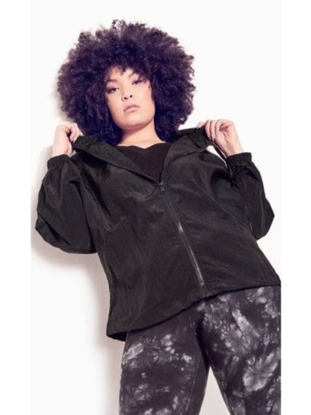Zim & Zoe Womens Lightweight Relaxed Fit Active Jacket Black Size 20 NWT